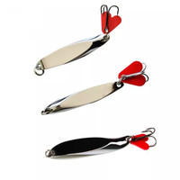 Leurre de pêche Synnex en forme de cuillère avec hameçon triple, leurres rotatifs en métal, taille personnalisable, yeux 3D