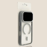 Superbe coque magnétique en métal pour objectif d'appareil photo, compatible iPhone 17 Air 16 15 Pro Max, avec pare-chocs en acrylique antichoc et dos transparent