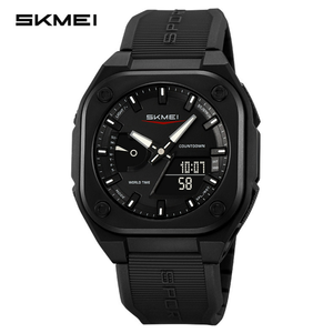 Montre de plongée sportive pour homme DFS01, pas chère, en silicone et plastique, étanche, affichage électronique, quartz, aiguilles, pour activités de plein air - Product Image 1