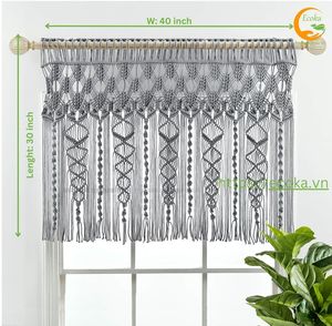 Personalizar macramé ventana cortina nueva llegada fantasía cortina macramé en Vietnam gran oferta 2025 - Product Image 3