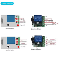 DC12V 433Mhz universel sans fil télécommande commutateur 1CH relais récepteur Module RF émetteur bouton d'apprentissage télécommande