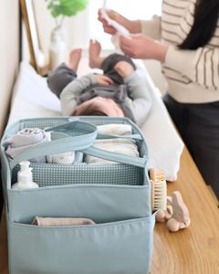 Organisateur de couches pour bébé, panier de rangement doux pour table à langer, panier mignon pour bébé, essentiels pour nouveau-né - Product Image 2