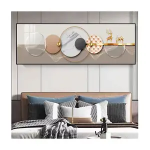 Factory Price Horizontal Interior Home Decor Paintings Modern Luxury 3D Wall Art Crystal Porcelain Painting