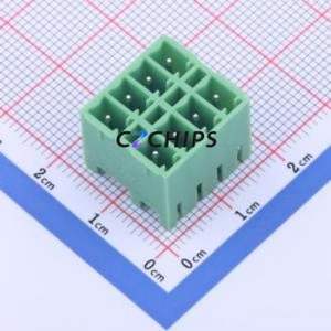 KF2EDGKRH-3.81-2*4P Plug-in Terminal Block Bent Lead Through Hole,P=3.81mm Board-to-Board / Socket - Closed 2x4P 3.81mm Green - Product Image 1