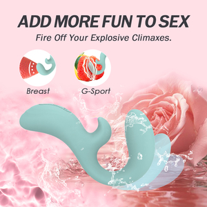 Vibrador de Clítoris y Punto G de Doble Motor y 10 Velocidades para Mujer, Resistente al Agua IPX7, Recargable por USB, de Silicona Flexible, Personalizable OEM/ODM - Product Image 2