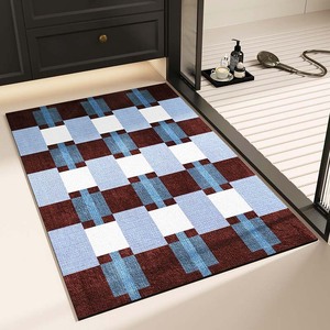 Alfombra de Baño de Tierra de Diatomeas, Rectangular, con Patrón Geométrico, Absorbente, Antideslizante, Estilo Retro, 8.28 x 1 H - Product Image 3
