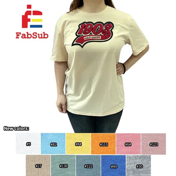 CVC Sublimation femmes chemises 65% Polyester 35% coton t-shirts soie impression T-shirt femme Sublimation