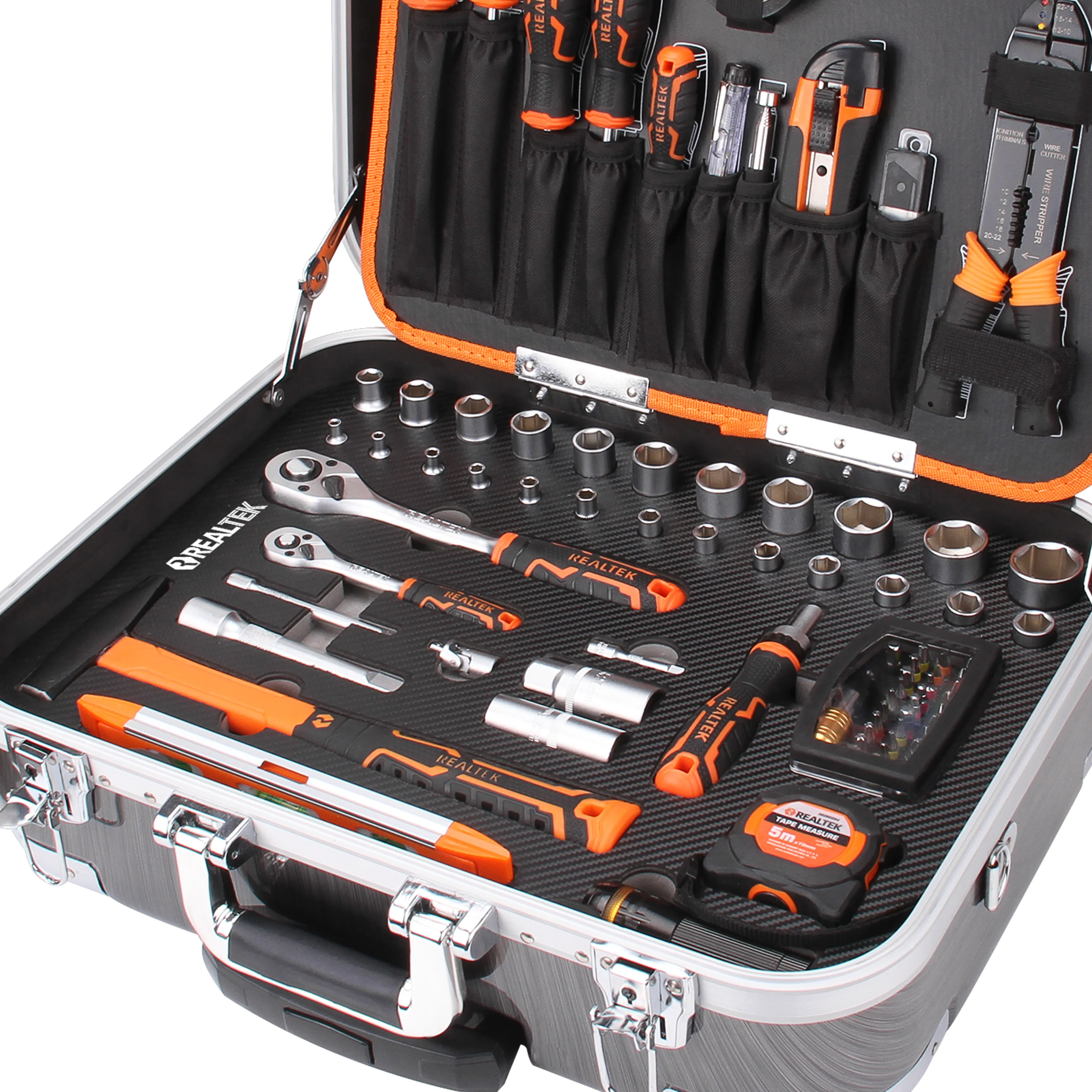 Realtek Hot Selling 123 Stück Kombination Handwerkzeuge in Aluminium gehäuse Home Tools