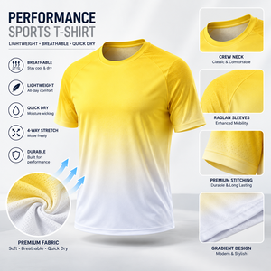 Sports <b>Tshirt</b> Dry Fit Gradient Quick Dry Mesh Training Tee Custom Print Teamwear Performance Activewear Clothing Manufacturer - Product Image 1