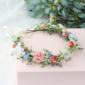 Serre-tête Couronne de Roses en <span class=keywords><strong>Papier</strong></span> en Gros d'Usine, Guirlande de Fleurs Artificielles Colorées pour Femmes, Accessoire Cheveux pour Fêtes et Cérémonies - Product Image 2