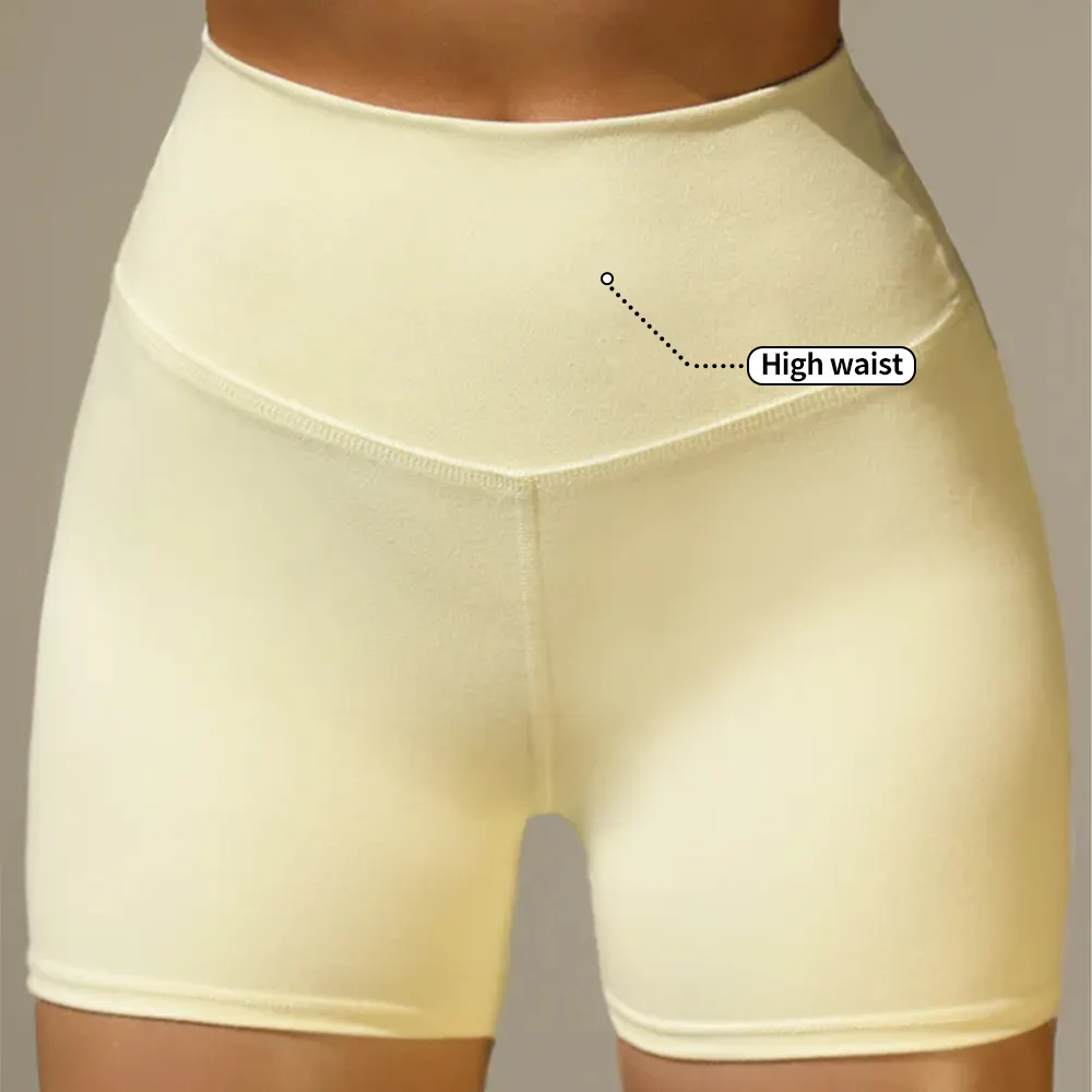 Custom Logo Women's Abdominal Control Large Size Shorts Trail Running Workout High Waist Yoga Exercise Shorts Women