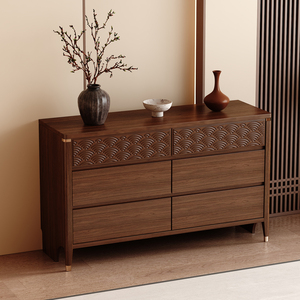 <span class=keywords><strong>Commode</strong></span> en bois pliable minimaliste faite à la main, prix d'usine, moderne, pour chambre et salon, unité de rangement à 6 tiroirs - Product Image 2