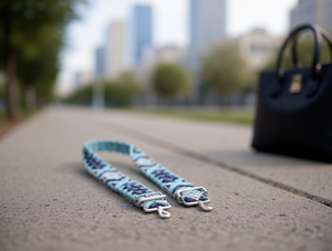 Cinghia per borsa in tessuto con fibbia argentata e filo decorativo per borse - Product Image 2