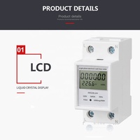 Medidor de energía eléctrico monofásico abierto, contador electrónico de vatios-hora, tamaño pequeño, 35mm, montado en Riel din