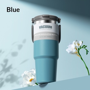 Gobelet isotherme 30oz en acier inoxydable pour voiture, portable, géant, sous vide, avec paille, pour glaces et eau - Product Image 4