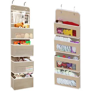 4 Large Capacity Pockets Closet Over Door Hanging Folder Cabinet Closet Wardrobe Cloth Organizer