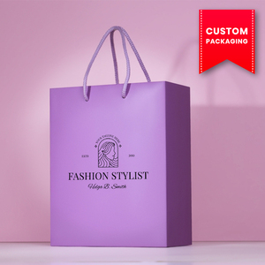 Sac shopping en papier blanc avec logo personnalisé pour styliste de mode, avec poignée en ruban, sac cadeau réutilisable imprimé offset de luxe - Product Image 6