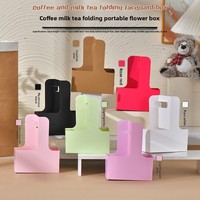 Boîte cadeau personnalisée romantique faite à la main en forme de fleur pour café à emporter, boîte cadeau en papier kraft pour l'emballage de café et de pâtisserie