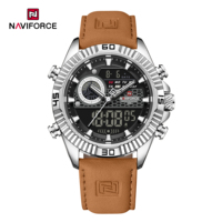 Montres NAVIFORCE 9262L pour hommes, mode sport, chronographe, alarme, montre-bracelet étanche, quartz, grande montre numérique pour homme
