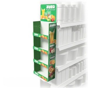 Cardboard Custom Printed Small Size <b>Wall</b> Sidekick <b>Display</b> Slat <b>Wall</b> Mounted Paper <b>Displays</b> <b>Wall</b> Mounted Snack <b>Display</b> - Product Image 1