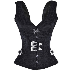 2019 negro Vintage Sexy gótico y corsés corsé vestido corsé Steampunk falda, negro vestido de fiesta de encaje Mujer vestido - Product Image 1