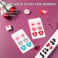 2025 Hot Sale Trendy Valentijnsdag Hartvormige Verguld Acryl Oorbellen Set voor Vrouwen Feest Gelegenheid