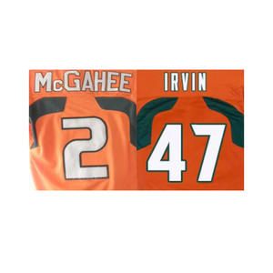Новинка, оптовая продажа, бейсбольные майки для колледжа, лучшее качество, дышащие, большие размеры #5, Johnson #2, McGahee #47, Irvin - Product Image 1