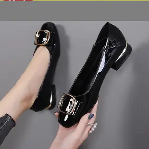 Hot Sale Women Slip On Shoes Elegant Pump Shoes Ladies PU Leather Flat Dress Shoes