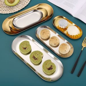 Korean Stainless Steel Dish Plate Good Quality <b>Gold</b> Silver <b>Tray</b> Dish Oval BBQ Dishes Commercial Use - Product Image 4