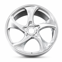Jantes en alliage d'aluminium forgé brossé argenté sur mesure de 18, 19, 20, 21 et 22 pouces, 5 branches, directionnelles Cyclone pour Porsche