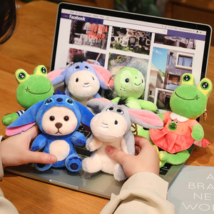 พวงกุญแจตุ๊กตาหมีคู่กบ ดีไซน์ ODM แบบกำหนดเองได้ น่ารัก ผลิตจากใยฝ้าย PP ยอดนิยม พวงกุญแจจี้เต่า รูปลาขี้เกียจ - Product Image 4