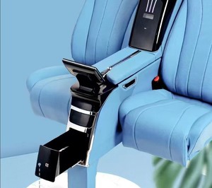 Chaise pliante en cuir de luxe à deux places avec réfrigérateur et table pliante imperméable pour Mercedes Vito V-Class Toyota Hiace Alphard - Product Image 4