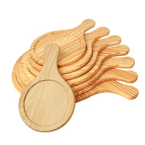 Pizza serving board Food Serving Tray Kitchen Tools pine Wood Pizza Plate With Handle Round Chopping Cutting Board