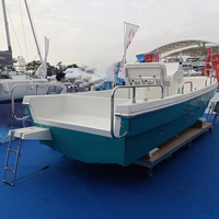 Bote de Pesca de Fibra de Vidrio, Dinghy Pequeño de 23 pies (7 m) con Techo Rígido en Venta