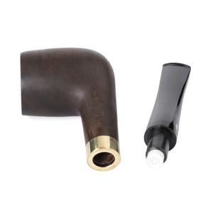 핸들 스트레이트 흑단 담배 파이프 흡연 액세서리 사용자 정의 로고 나무 건강 벨벳 가방 및 상자 나무 담배 덕아웃 1 타자 - Product Image 3