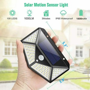 Lámpara Solar de Pared con Sensor de Movimiento, Luz LED Solar para Exteriores, Jardín, Patio Trasero, Escaleras, Impermeable, 100 LED, 118 LED, 76 COB - Product Image 5