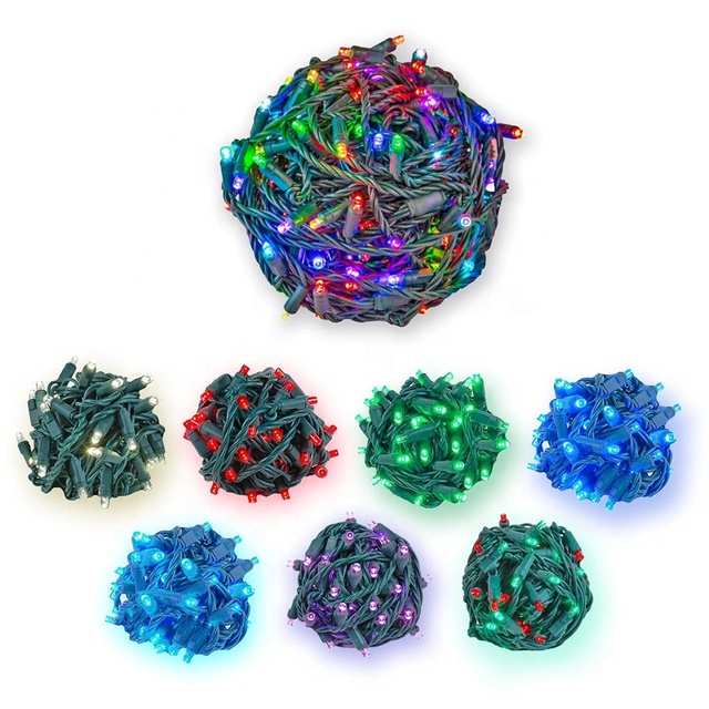 Commercial 5mm Wide Angle Conical Christmas LED Light String 4'' 70 Lights 24ft Pre-balled for Outdoor Holiday Lighting