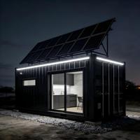 Maison conteneur préfabriquée pliable et extensible contemporaine de 20 pieds ou 40 pieds, autonome à l'énergie solaire, type mini-maison mobile préfabriquée