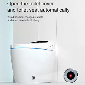 WC intelligent de haute qualité à prix abordable avec bidet intégré, réservoir encastré allongé, siphon en S, fixation au sol, ouverture automatique par capteur et télécommande - Product Image 2