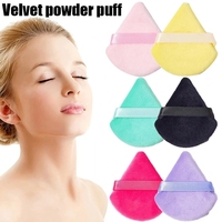 Pouf Éponge Triangulaire Lavable pour Poudre Libre, Houppette Coton Douce de Maquillage