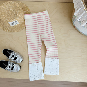 Leggings elasticizzati a <span class=keywords><strong>righe</strong></span> per <span class=keywords><strong>bambina</strong></span>, pantaloni casual slim fit per primavera e autunno, collant per uso quotidiano - Product Image 6