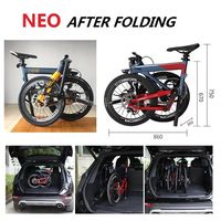 Vélo pliable Java Neo2 Adulte 20 pouces en alliage d'aluminium, frein à disque double, 9 vitesses, pliable pour hommes et femmes