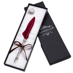 Bán Buôn Bộ Bút Lông Chim Mòng Két Và Bút Lông Màu Vàng Văn Phòng Phẩm Sang Trọng Để Làm Quà Tặng/Trang Trí/Dụng Cụ Truyện Tranh - Product Image 1