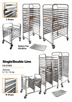 Chariot à casseroles GN en acier inoxydable robuste Support de refroidissement pour boulangerie commerciale à 15 niveaux avec roues de verrouillage pour restaurant