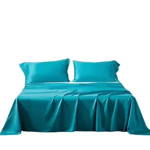 Estilo americano 400-Thread-Count 100% algodão Natural puro define folha bordado cama cortina conjunto