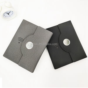 Planificateur multifonctionnel A5 Powerbank 8000mah Nouveau chargeur sans fil Affichage de l'heure Lampe Tissu Cuir Coffret cadeau avec <span class=keywords><strong>agenda</strong></span> - Product Image 2