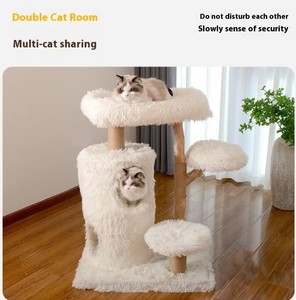 Trong nhà tương tác gãi sisal Cây mèo gỗ rắn nhiều lớp Cây mèo tích hợp Jumper tổ mèo leo núi Đồ chơi - Product Image 4