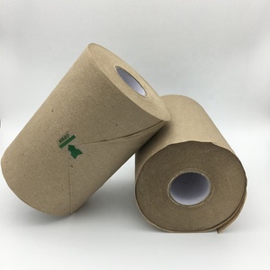 Rouleau de papier essuie-tout recyclé en kraft, 1 pli, 38 g/m², 8 x 350 pieds, diamètre du mandrin 5 cm, 12 rouleaux par carton avec film rétractable et étiquette - Product Image 5