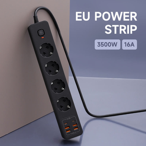 16A, 3500W, prise d'extension USB <span class=keywords><strong>Eu</strong></span> parasurtenseur multiprise Type 4 prises prise de rallonge électrique - Product Image 1
