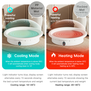 스마트 클래식 펫 베드 케이브 히터 쿨러 무게 감지 센서 대형 자가 발열 냉각 침대 (강아지, 고양이, 소형 동물용) 여름철 - Product Image 4